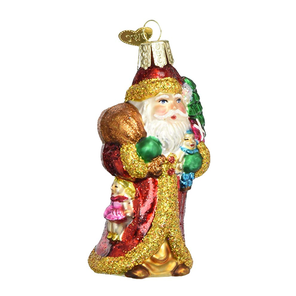 Old World Christmas Swirly Santa Blown Glass Ornament OWC 40053